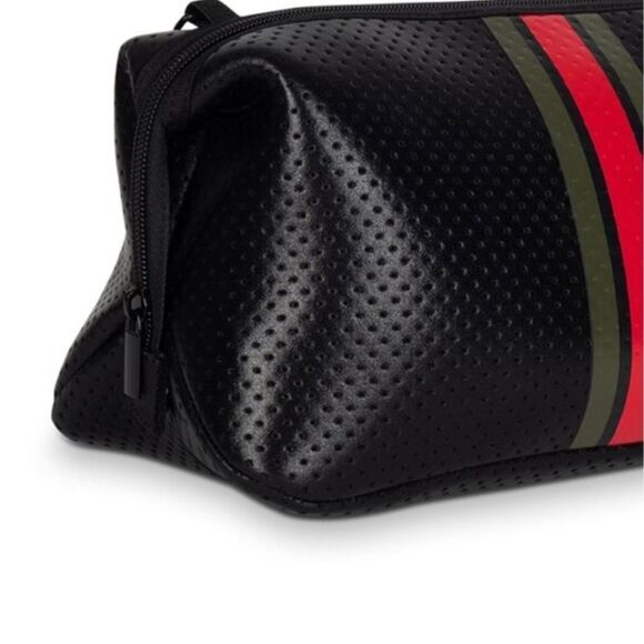 Black Coated Neoprene Travel Case - Large Cosmetic Case - Washable - Zipper - Picture 2 of 6